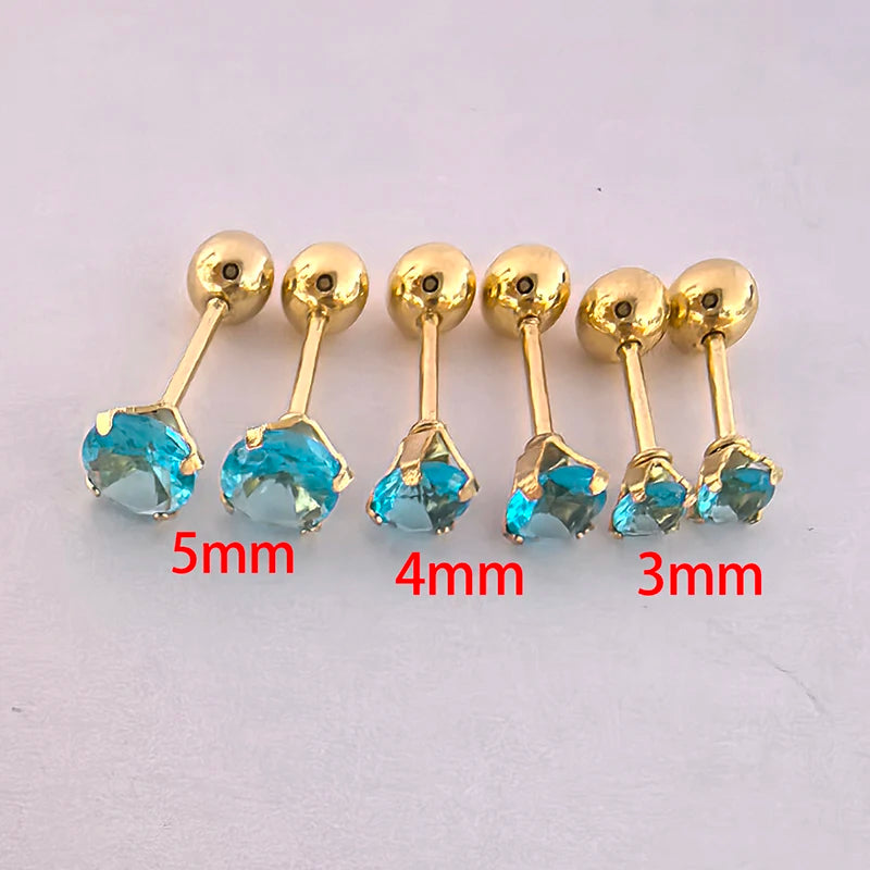 Stainless Steel & Ear Bone Stud Earrings