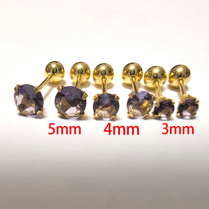 Stainless Steel & Ear Bone Stud Earrings