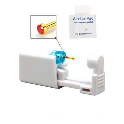 1PC Disposable Nose Piercing Gun Built-in Stainless Steel Nose Stud-Sterile Self Nose Piercing Kit Unit