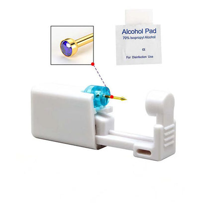 1PC Disposable Nose Piercing Gun Built-in Stainless Steel Nose Stud-Sterile Self Nose Piercing Kit Unit