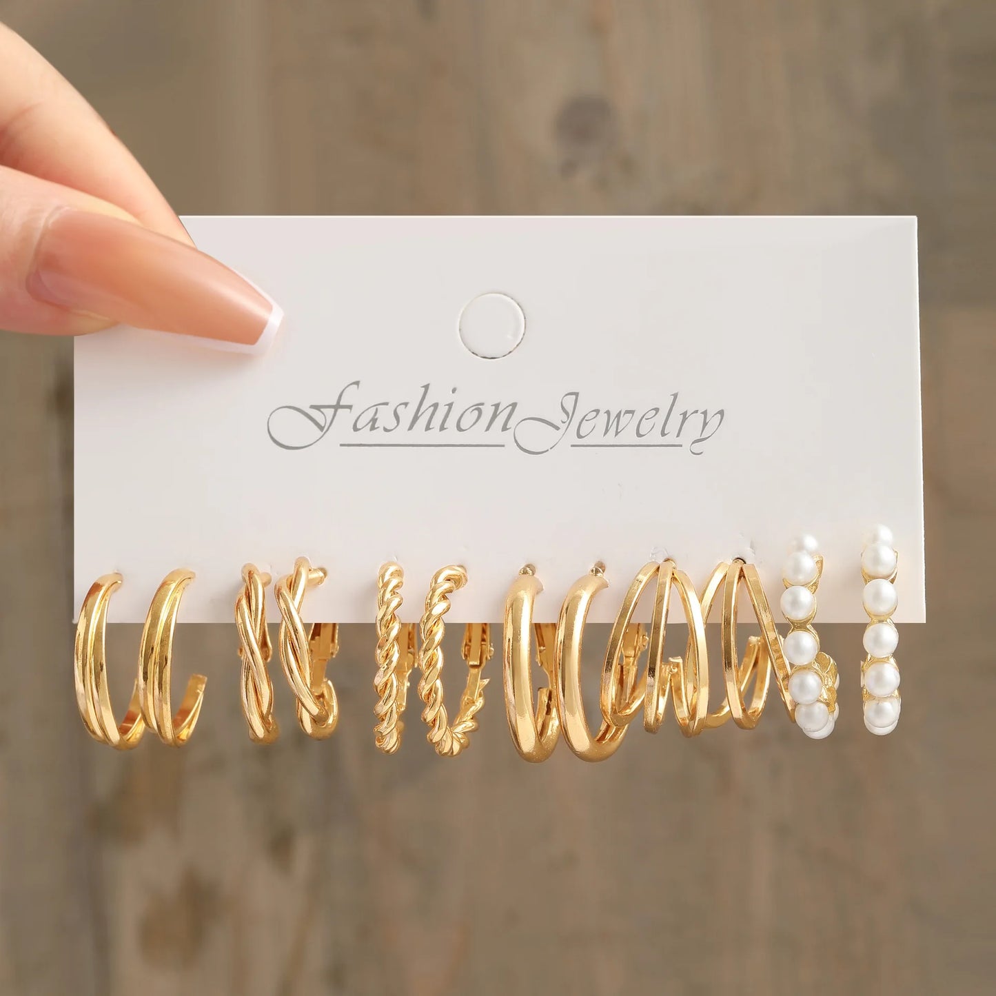 European Personality Exaggerated Geometric Stud Earrings Set Women Fashion Temperament Party Jewelry Wholesale
