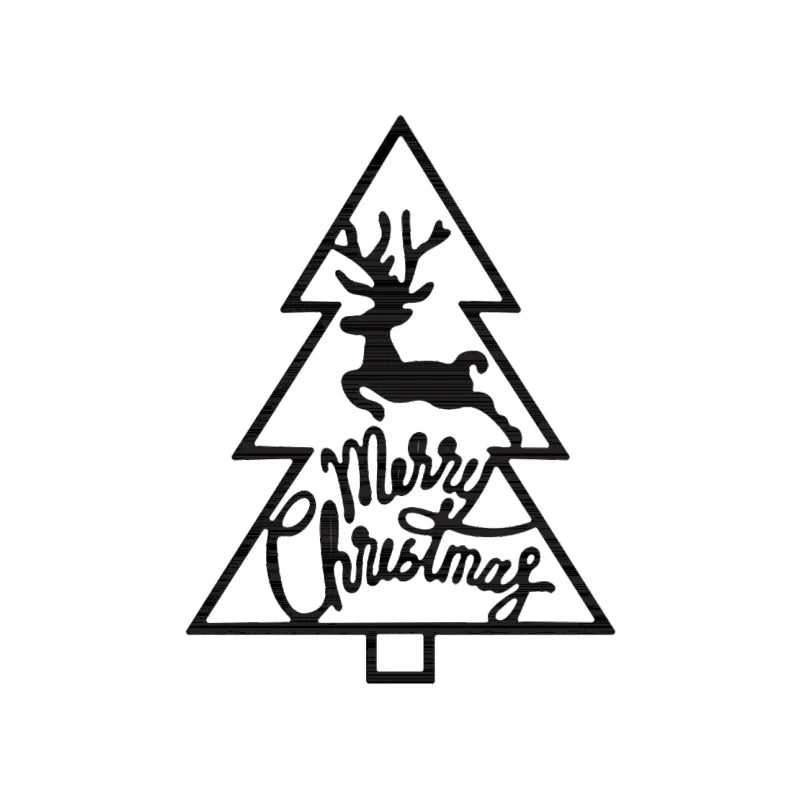 3pcs/set Christmas Tree Metal Cutting Dies HO HO Reindeer Snowflake Merry Christmas Nesting Diecut for DIY Scrapbooking Card