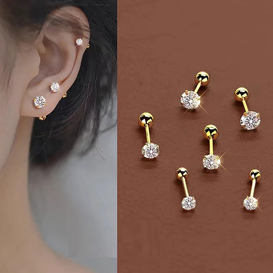 Stainless Steel & Ear Bone Stud Earrings