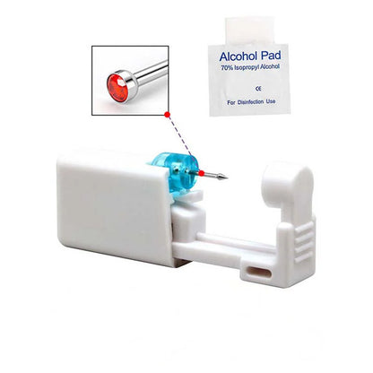 1PC Disposable Nose Piercing Gun Built-in Stainless Steel Nose Stud-Sterile Self Nose Piercing Kit Unit