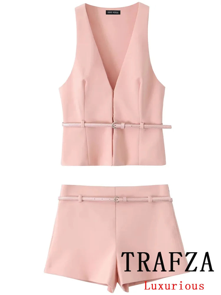 Women Suit V Neck Sleeveless