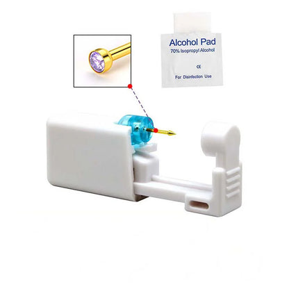 1PC Disposable Nose Piercing Gun Built-in Stainless Steel Nose Stud-Sterile Self Nose Piercing Kit Unit