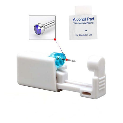 1PC Disposable Nose Piercing Gun Built-in Stainless Steel Nose Stud-Sterile Self Nose Piercing Kit Unit