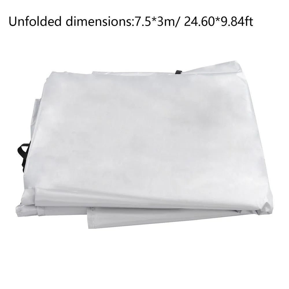 Modern Silver RV Roof Cover, Waterproof Camper Roof Cover, Protective Roof Cover