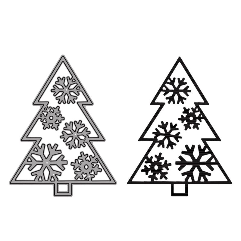 3pcs/set Christmas Tree Metal Cutting Dies HO HO Reindeer Snowflake Merry Christmas Nesting Diecut for DIY Scrapbooking Card