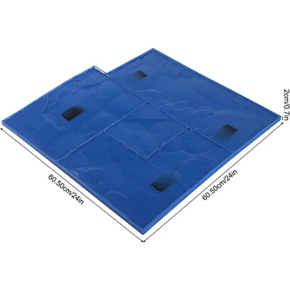 4 PCS Concrete Stamps Mats Set, 24"x24" Concrete Texturing Skin Concrete Stamps Mats with Handle