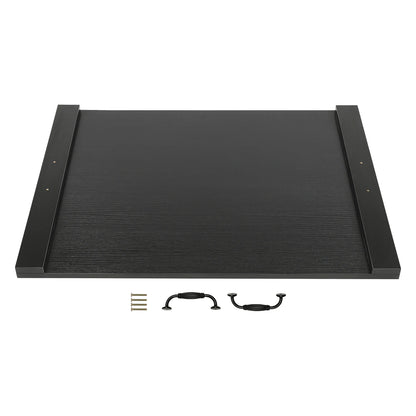 Countertop Kitchen Stove Top Cover, Noodle Board with Handles 30x22 Inches Wood Cover for Electric and Gas Stove Black