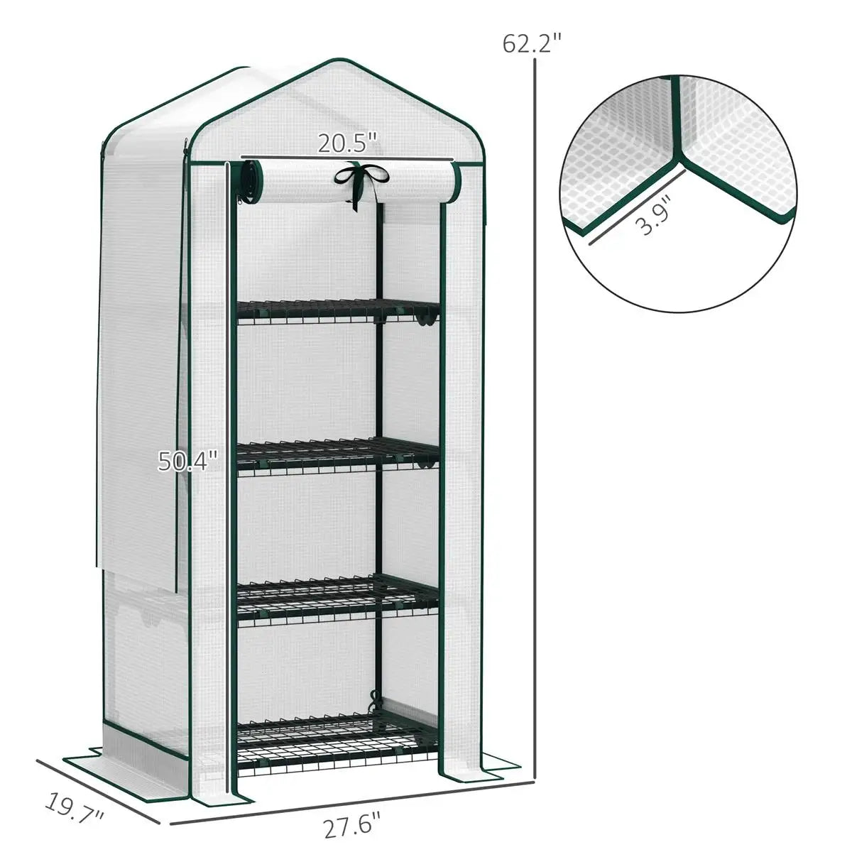 4 Tier Mini Small Greenhouse White - Perfect Small Greenhouse 4 Tier