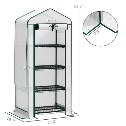 4 Tier Mini Small Greenhouse White - Perfect Small Greenhouse 4 Tier