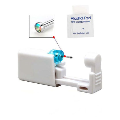 1PC Disposable Nose Piercing Gun Built-in Stainless Steel Nose Stud-Sterile Self Nose Piercing Kit Unit
