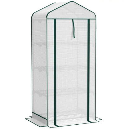 4 Tier Mini Small Greenhouse White - Perfect Small Greenhouse 4 Tier