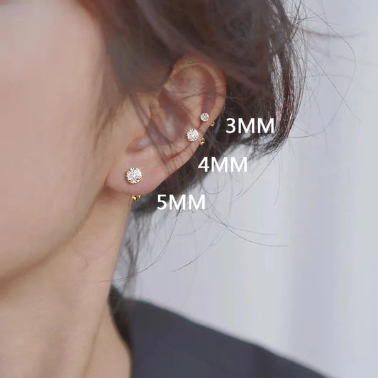 Stainless Steel & Ear Bone Stud Earrings