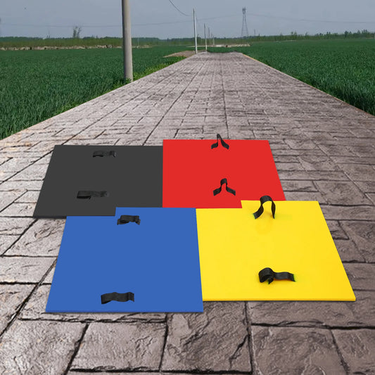 4 PCS Concrete Stamps Mats Set, 24"x24" Concrete Texturing Skin Concrete Stamps Mats with Handle