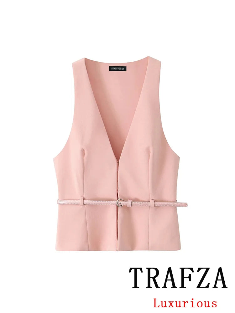 Women Suit V Neck Sleeveless