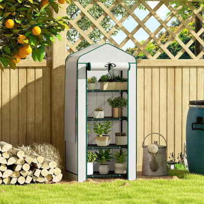 4 Tier Mini Small Greenhouse White - Perfect Small Greenhouse 4 Tier