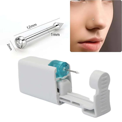 1PC Disposable Nose Piercing Gun Built-in Stainless Steel Nose Stud-Sterile Self Nose Piercing Kit Unit